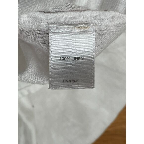 J. Jill Love Linen Essential Women's Shirt Button Up Long Sleeve Beach M White - Picture 9 of 9